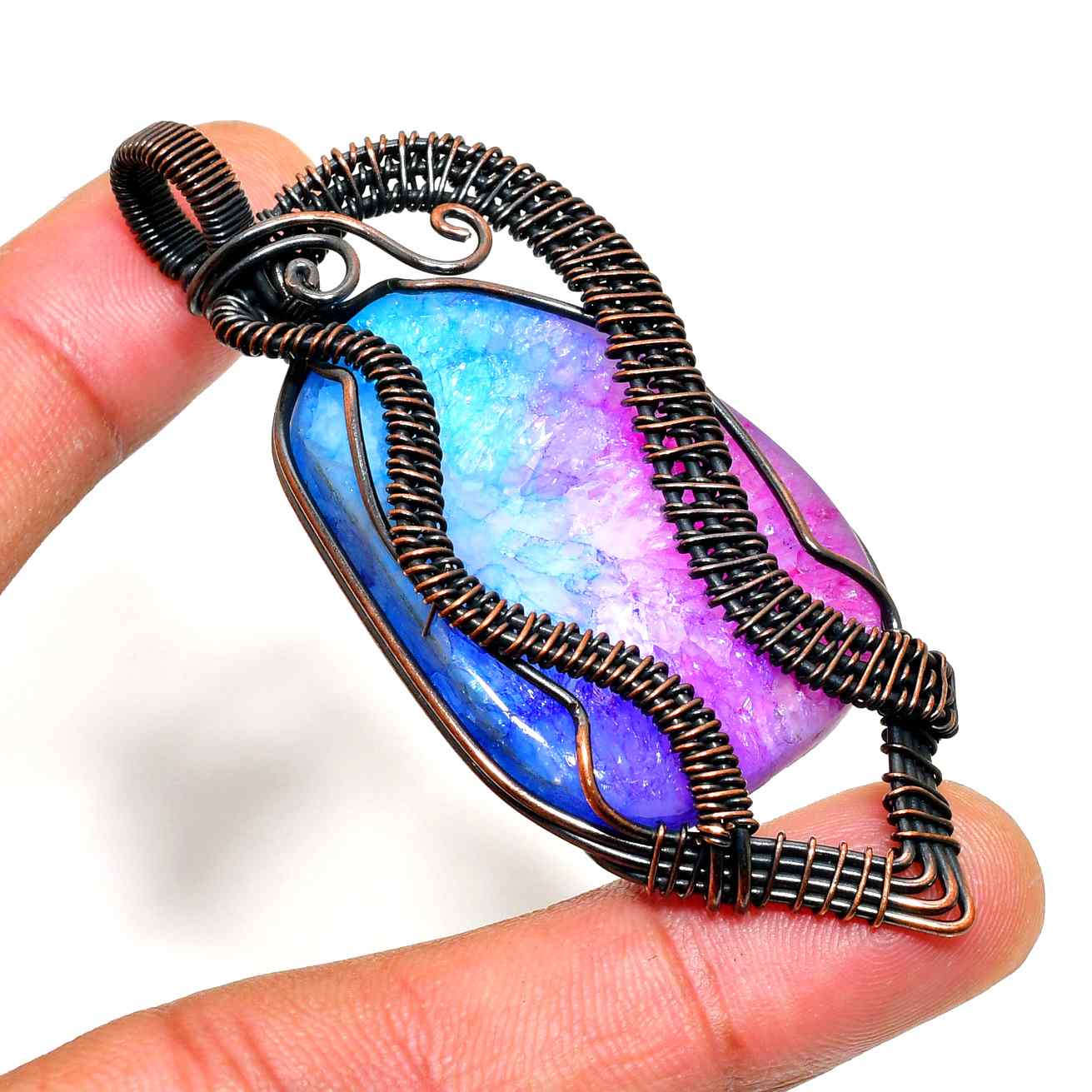 Iris’ Prism – Opal Copper Pendant