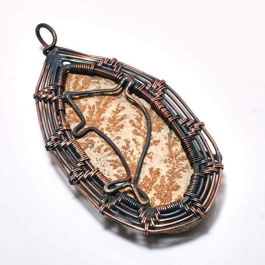 Grounded Serenity – Copper Wire Stone Pendant