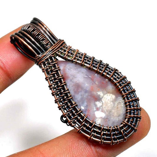 Serenity Drop – Copper Wire Teardrop Pendant