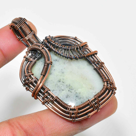 Gaia’s Embrace – Copper-Wrapped Healing Stone Pendant