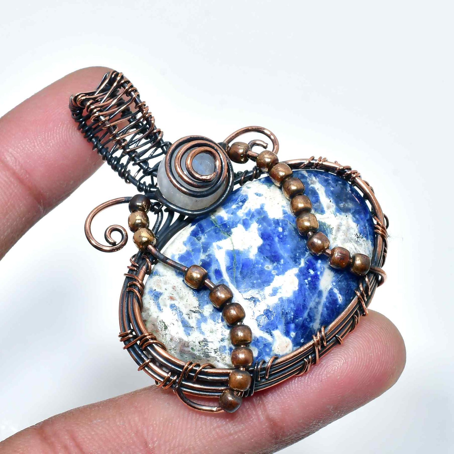 Wisdom’s Embrace – Lapis Lazuli Copper Pendant