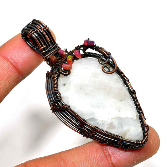 Aria’s Balance – Copper-Wrapped Natural Stone Pendant