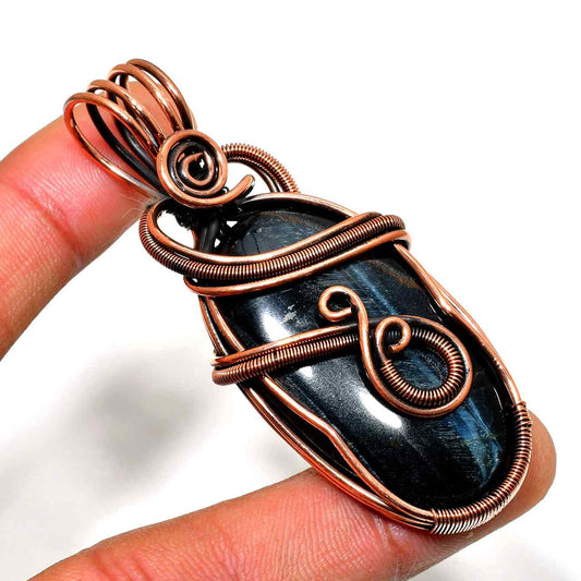 Obsidian Ward – Black Tourmaline Copper Pendant