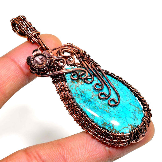 Tranquil Harmony – Turquoise Copper Pendant
