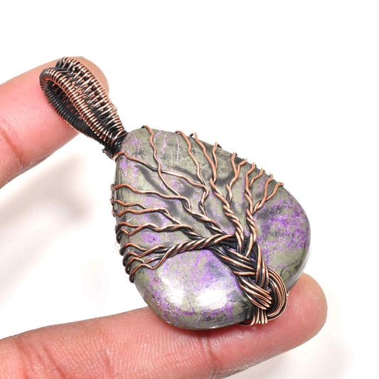Gaia’s Arbor – Amethyst & Copper Tree Pendant