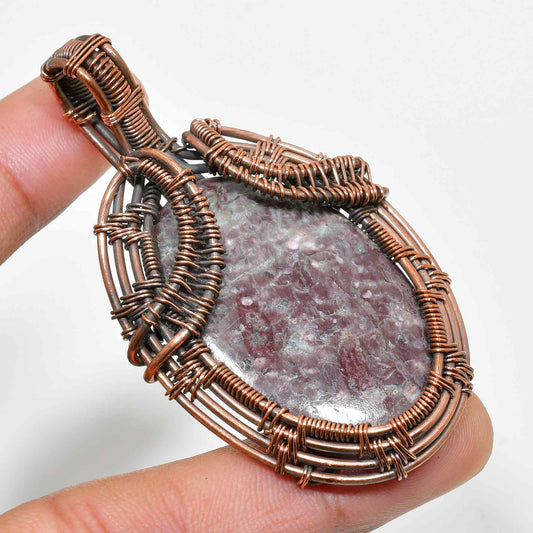 Ezra’s Veil – Handcrafted Amethyst & Oxidized Copper Pendant