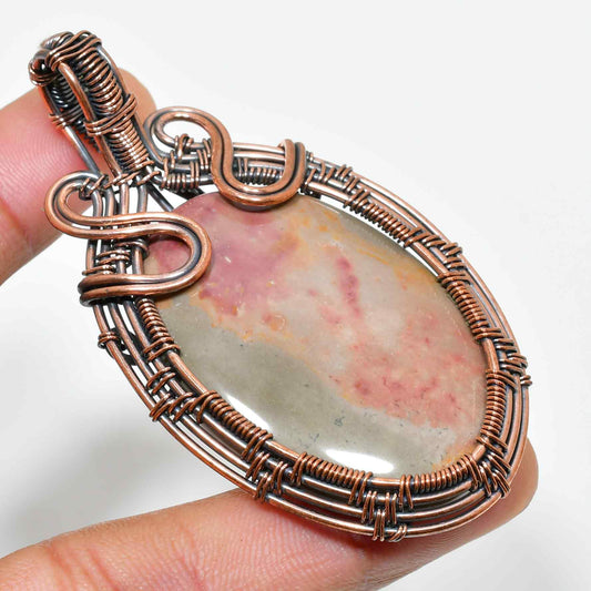Gaia’s Embrace – Copper Wire Stone Pendant