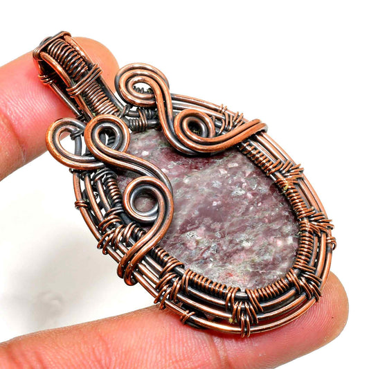 Ezra’s Veil – Mystic Amethyst & Oxidized Copper Pendant