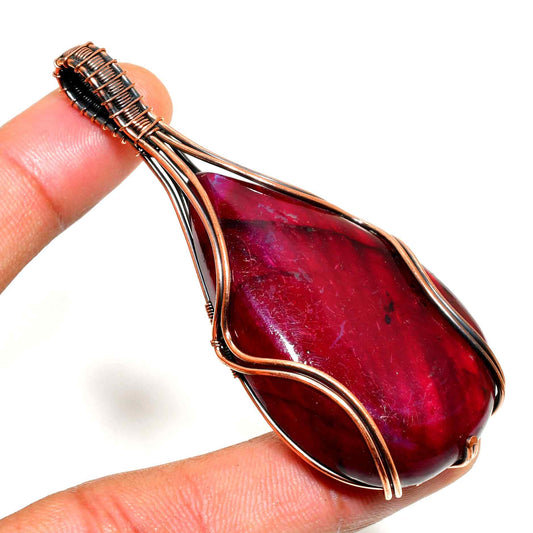 Crimson Ember – Ruby & Copper Pendant