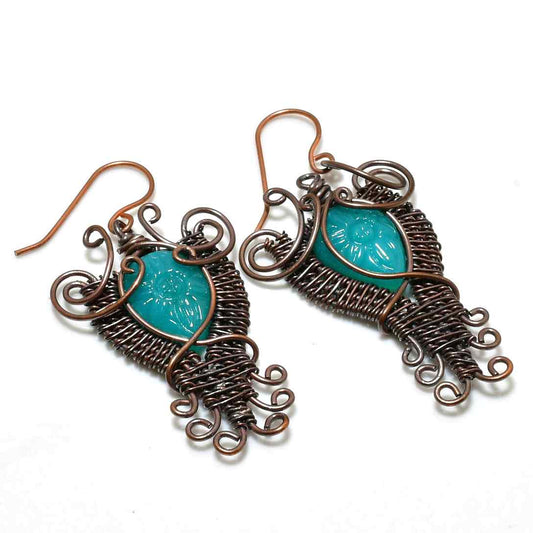 Gaia’s Embrace – Turquoise Copper Dangles