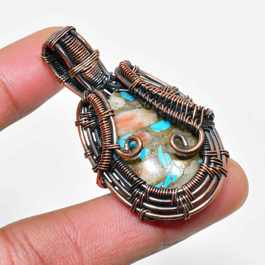 Terra’s Whisper – Earth-Tone Wire-Wrapped Pendant