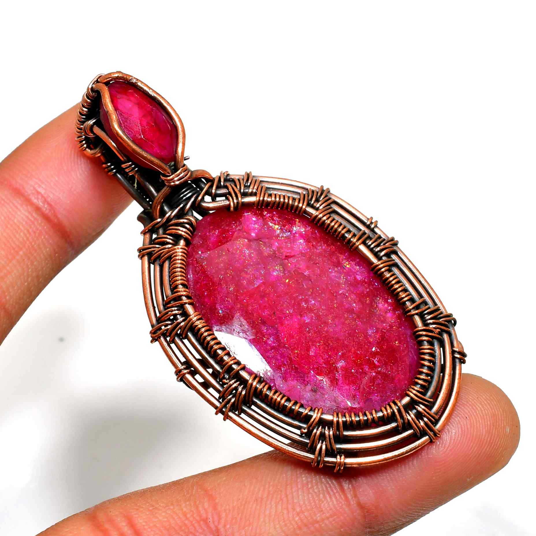 Radiant Bliss – Ruby Bronze Pendant