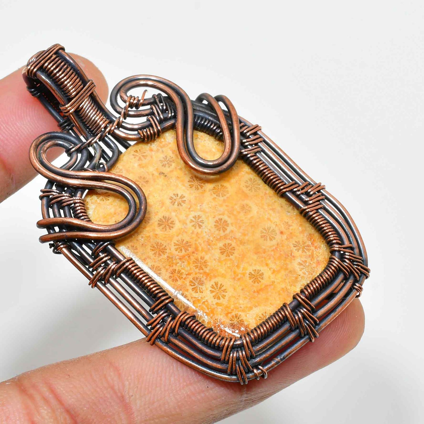 Gaia’s Embrace – Copper-Wrapped Stone Pendant