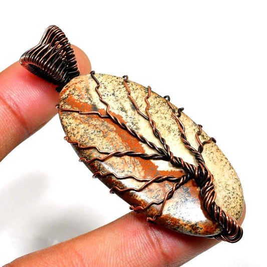 Gaia’s Embrace – Jasper & Copper Pendant