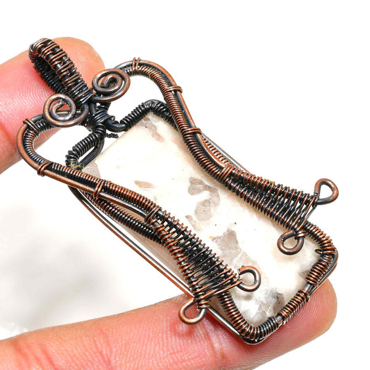 Gaia’s Embrace – Quartz & Copper Pendant