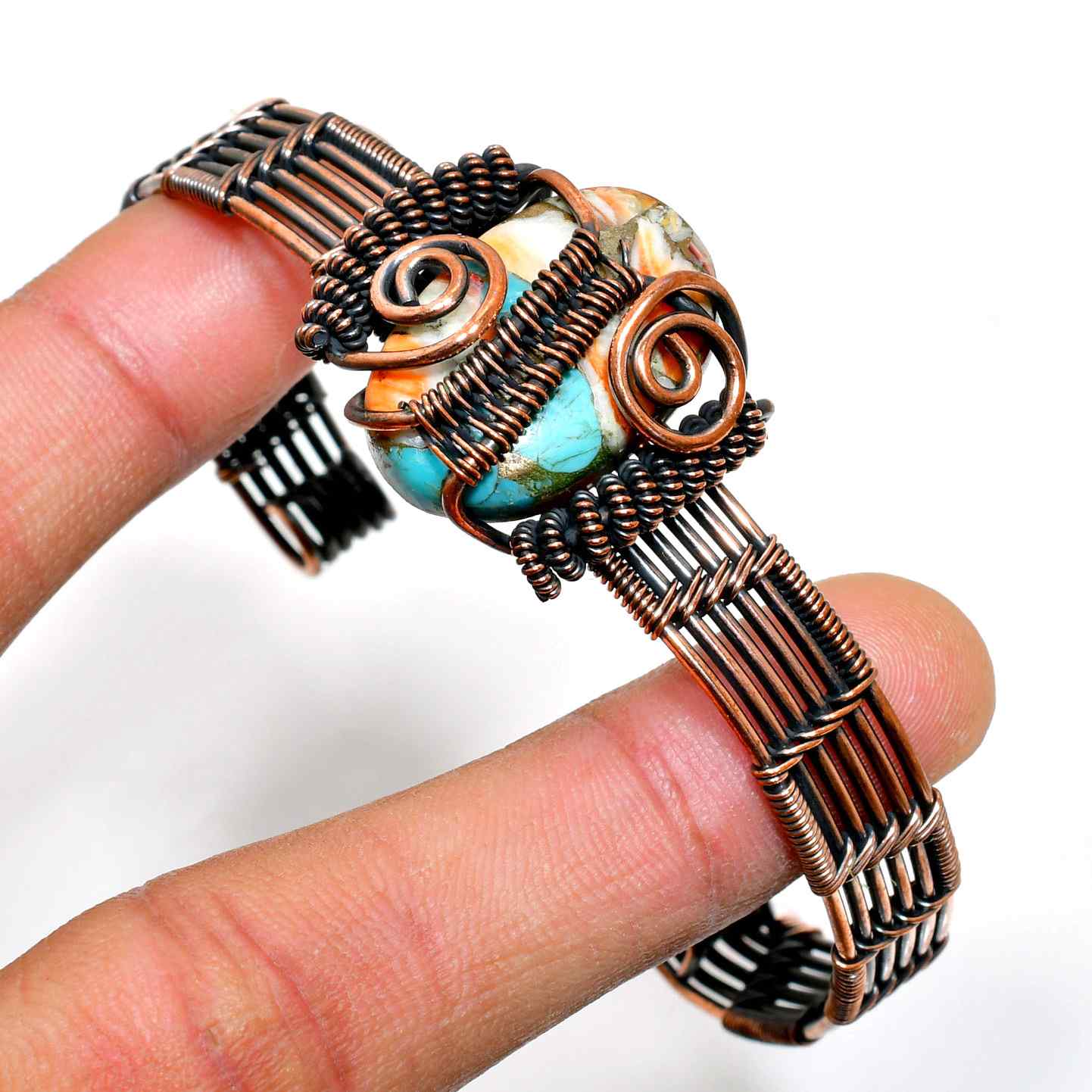 Artisan’s Embrace – Turquoise & Copper Bracelet