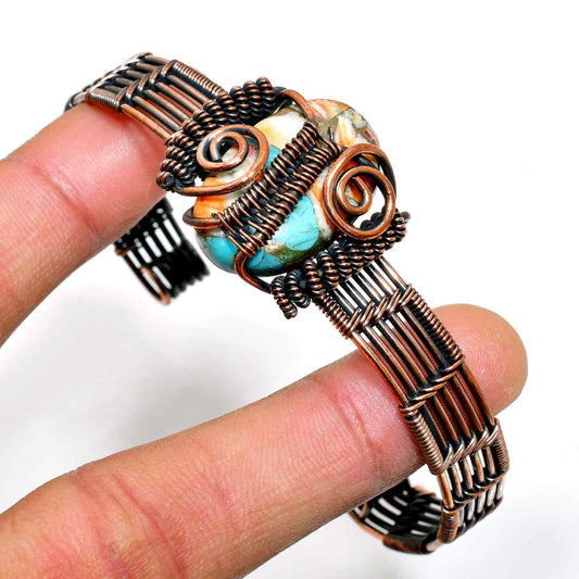 Artisan’s Embrace – Turquoise & Copper Bracelet