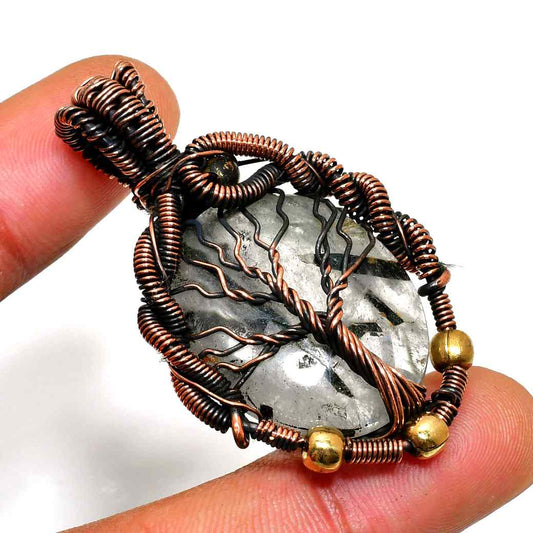 Gaia’s Embrace – Copper Quartz Tree of Life Pendant