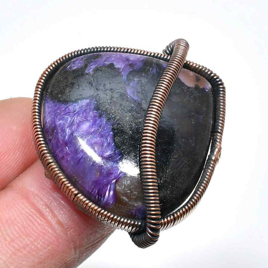 Ezra’s Veil – Oxidized Copper Amethyst Pendant