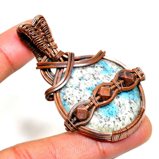 Serenity’s Embrace – Oxidized Copper & Stone Pendant