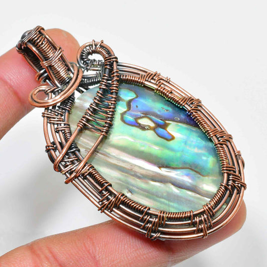 Ocean’s Harmony – Abalone Copper Pendant