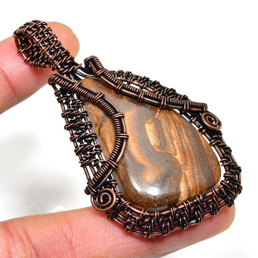 Earthsong – Copper Wrapped Stone Pendant