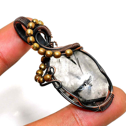 Gaia’s Clarity – Raw Quartz Copper Pendant