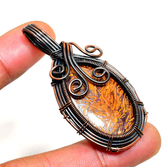 Sunset Glow – Amber & Copper Pendant