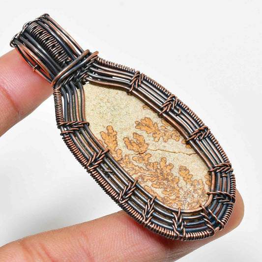 Terra’s Embrace – Copper-Wrapped Earthstone Pendant