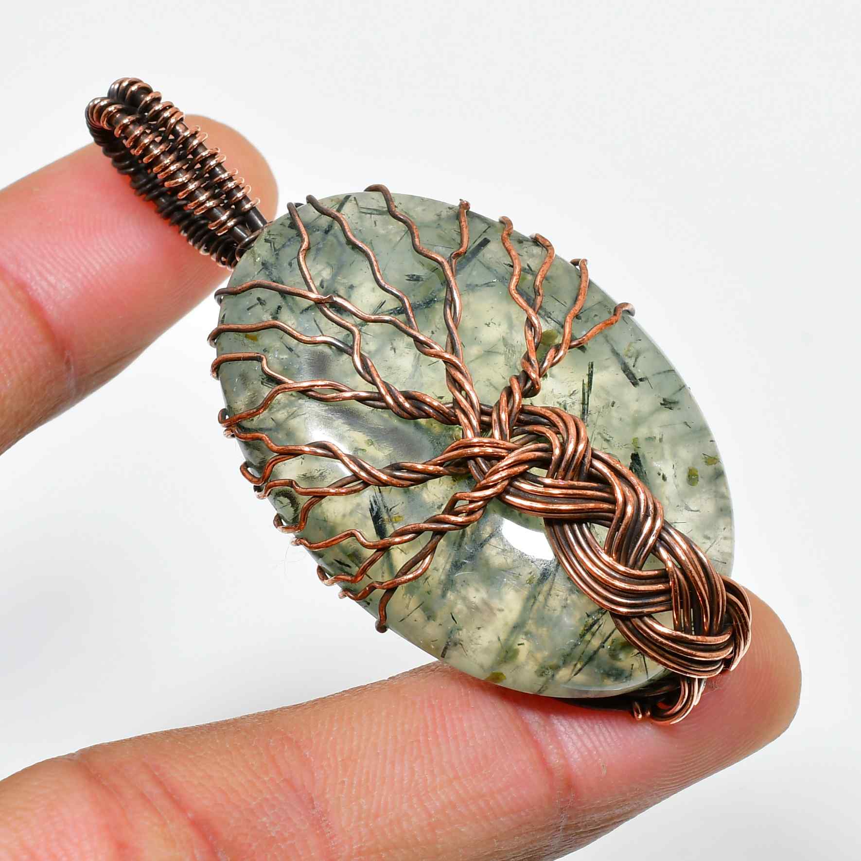 Serenity’s Embrace – Copper Wrapped Stone Pendant