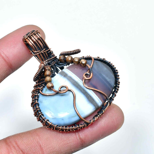 Gaia’s Balance – Agate Copper Pendant