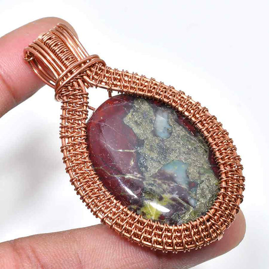 Amber’s Embrace – Jasper & Copper Pendant