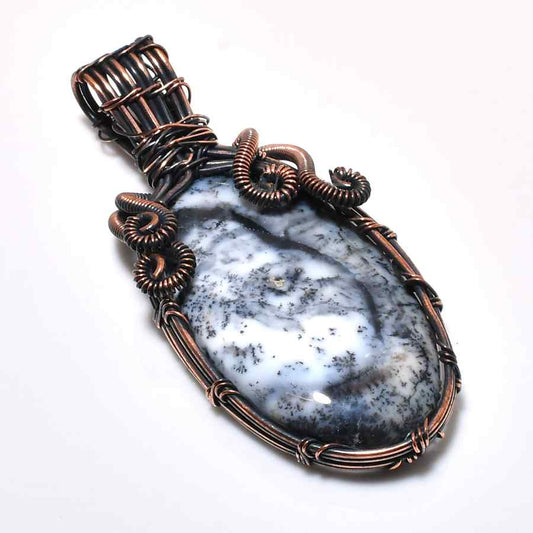 Terra’s Guardian – Oxidized Copper Agate Pendant