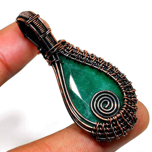 Gaia’s Fortune – Green Aventurine Copper Pendant