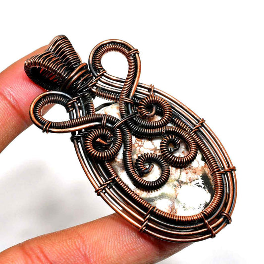 Terra’s Embrace – Oxidized Copper Agate Pendant