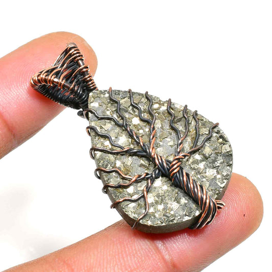 Prosperity Arbor – Pyrite Copper Pendant