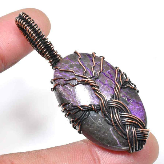 Gaia’s Embrace – Amethyst Copper Tree of Life Pendant