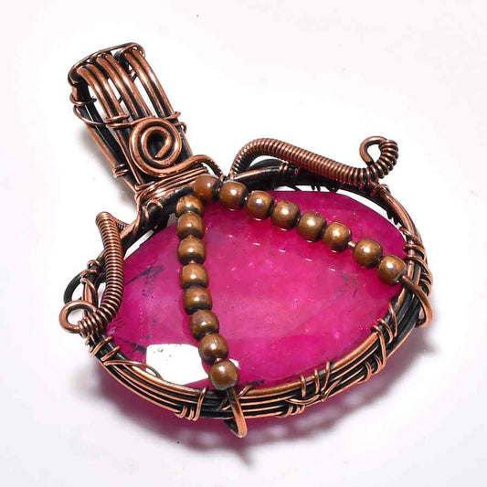 Heart’s Embrace – Rose Quartz Copper Pendant
