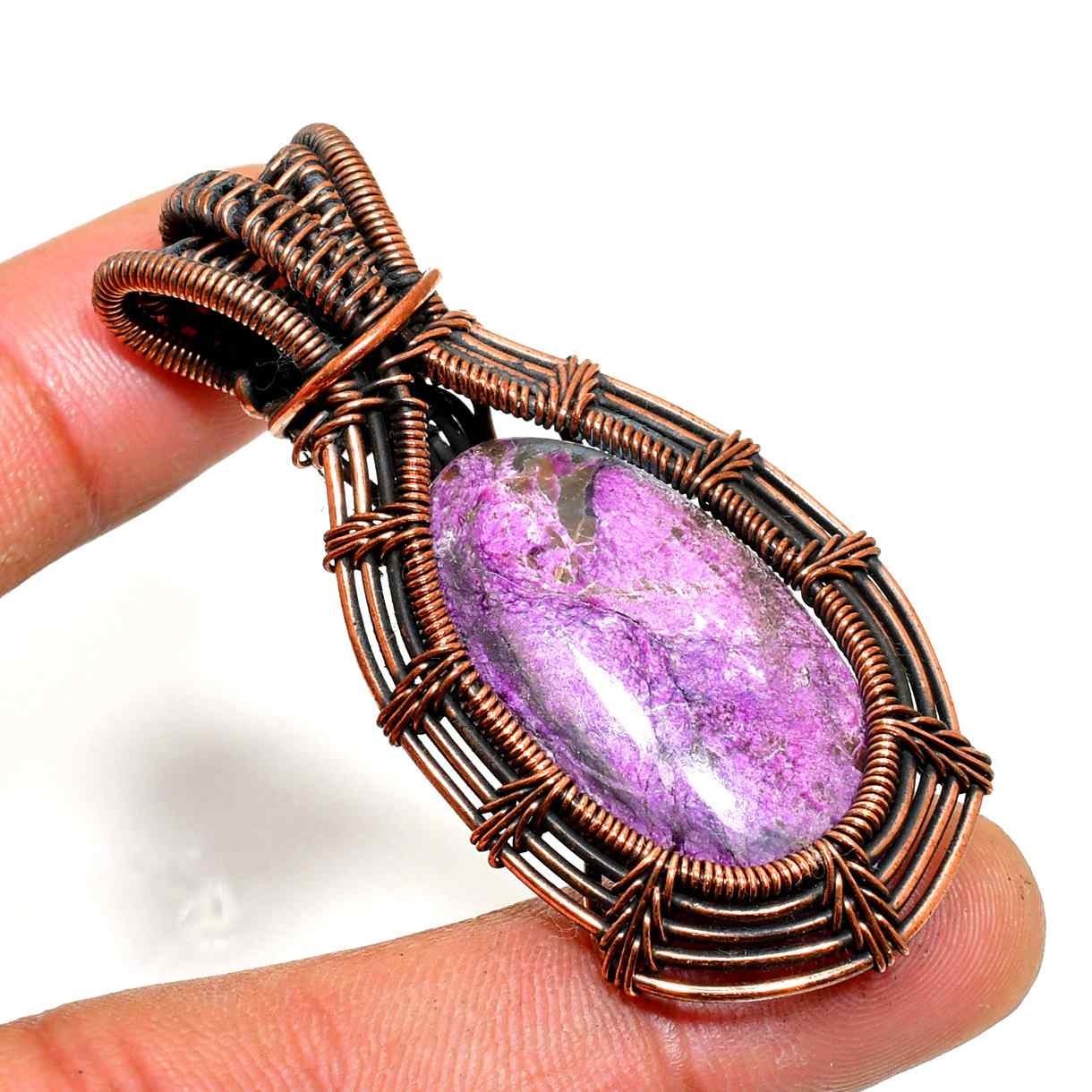 Ezra’s Veil – Amethyst & Copper Talisman