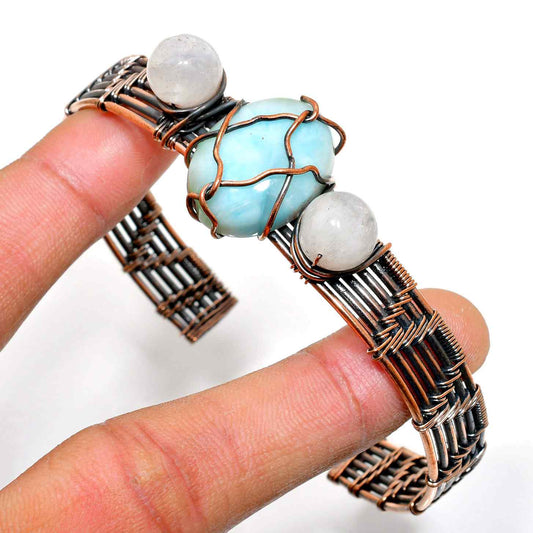 Tranquil Tide – Larimar Copper Bracelet
