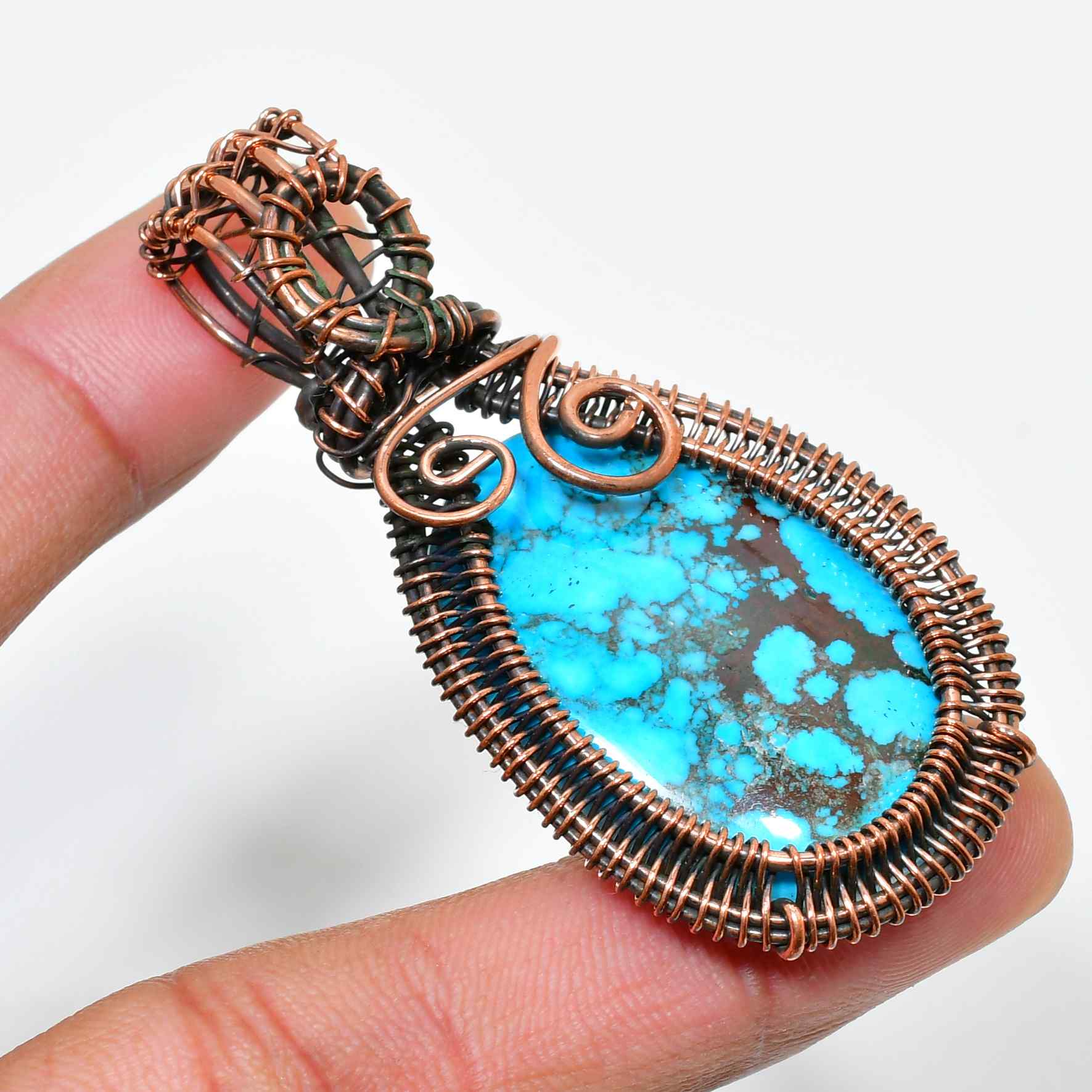 Turquoise Whisper – Copper-Wrapped Healing Pendant