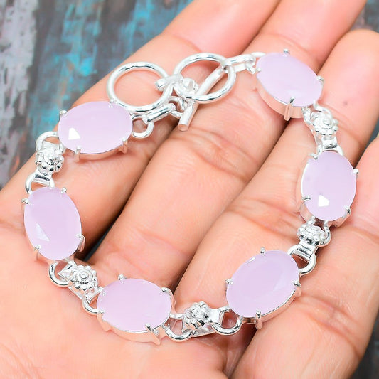 Blush Blossom – Rose Quartz & Sterling Silver Bracelet