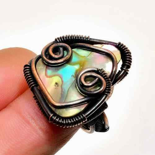 Abyssal Whimsy – Abalone & Copper Ring
