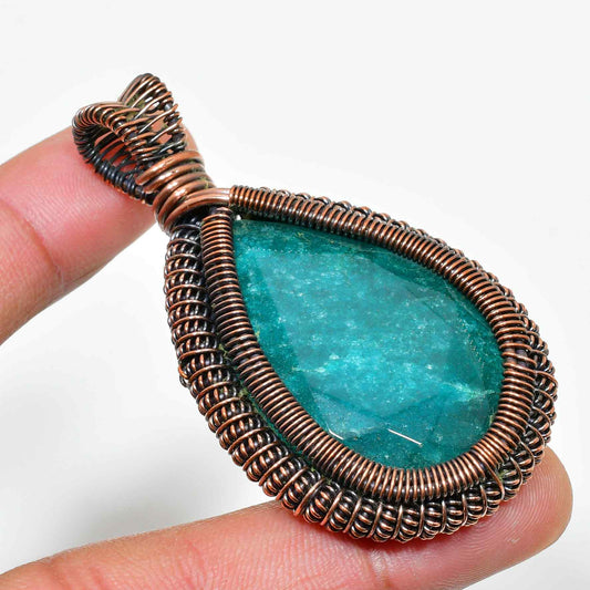 Serenity’s Embrace – Amazonite Copper Pendant