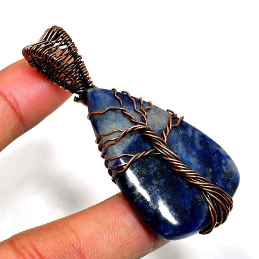 Selene’s Truth – Lapis Lazuli Copper Pendant