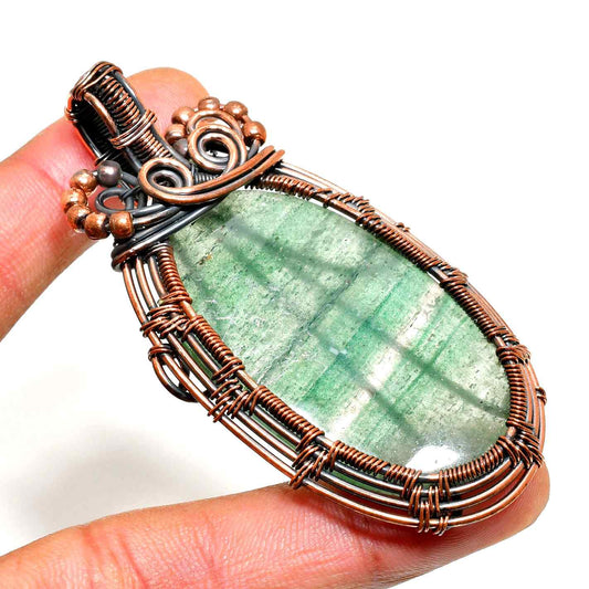 Nature’s Serenity – Green Fluorite Copper Pendant
