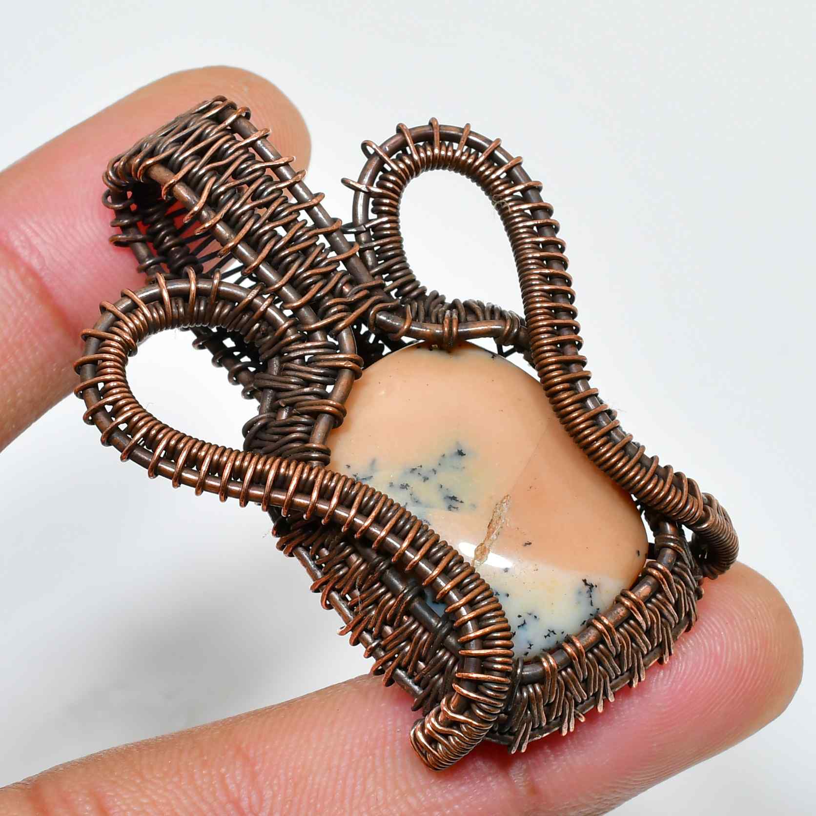 Earthsong – Oxidized Copper & Natural Stone Pendant