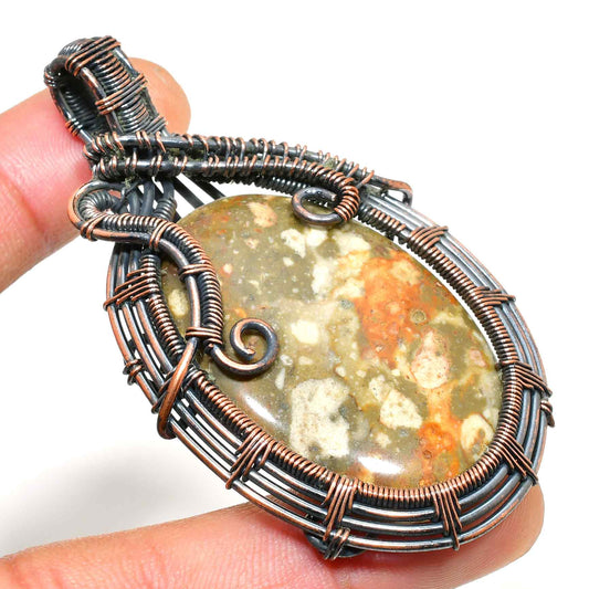 Serenity’s Anchor – Oxidized Copper Stone Pendant