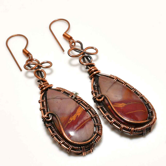 Ocean’s Embrace – Jasper & Copper Earrings