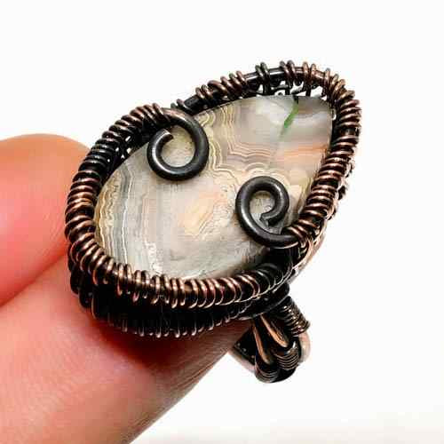 Celestial Embrace – Agate & Copper Ring